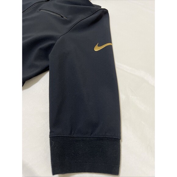 Nike Jordan Dry Fit Jacket BHM Black History Month Men's M Slim Cut Gold Swish - Picture 2 of 16